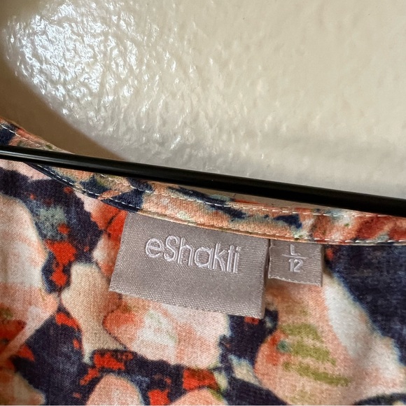 Eshakti | Printed Drape Front Maxi Dress - Picture 3 of 8